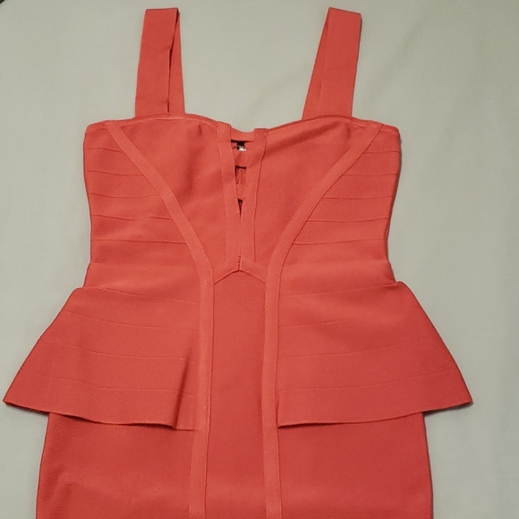 Marciano Orange Bandage Peplum Dress👗 - Picture 3 of 4